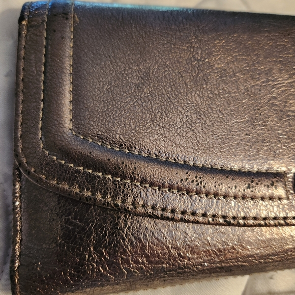 Coach Vintage Long Trifold Metallic Wallet/Silver Copper-ish Color - Picture 12 of 13